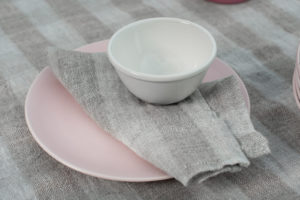 Grey striped linen table napkin, washed, soft. Manufacturer: AB ‘Siulas’