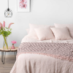 Soft Pink Linen Bedding. Pink linen pillowcase, Pink linen duvet cover. Linen fitted sheet / flat sheet. Manufacturer: AB ‘Siulas’, Lithuania