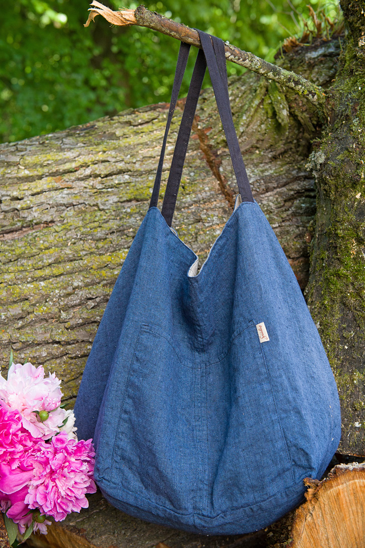 Linen two-sided bag, blue-grey. Manufacturer: AB “Siulas”